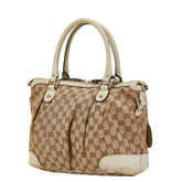 グッチ GGキャンバス ハンドバッグ ショルダーバッグ 2WAY 247902 ベージュ キャンバス レザー レディース GUCCI 【中古】